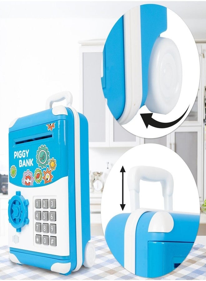 بلس بوينت حصالة نقود إلكترونية للأطفال من عمر 3 إلى 12 سنة، صندوق توفير نقود، حصالة نقود صغيرة، ألعاب هدايا للأولاد والبنات من عمر 3 إلى 12 سنة (عربة زرقاء) - Image 4